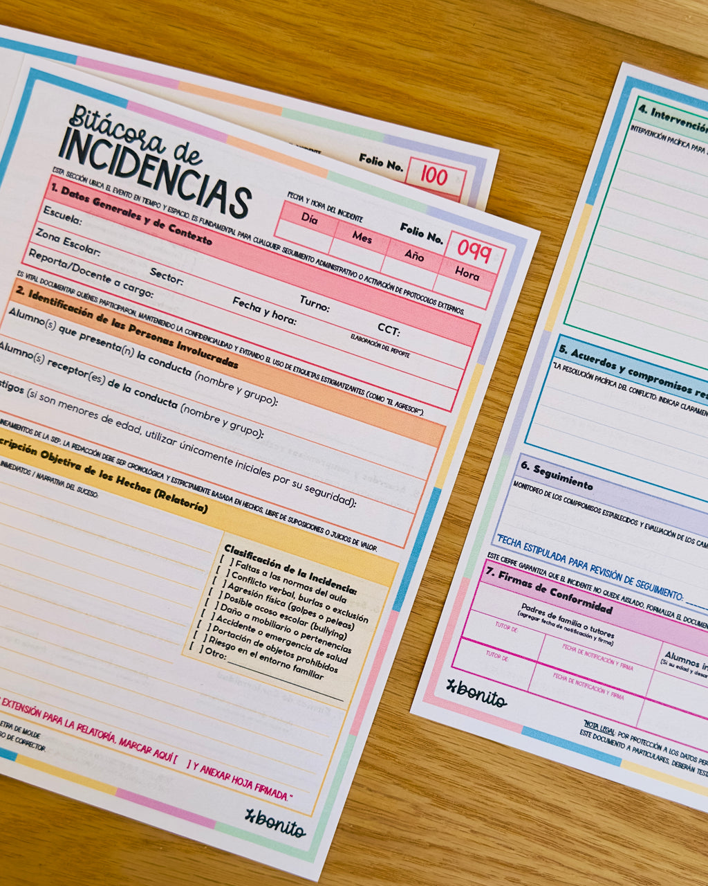 PDF Imprimible: Bitácora de Incidencias Escolar NEM