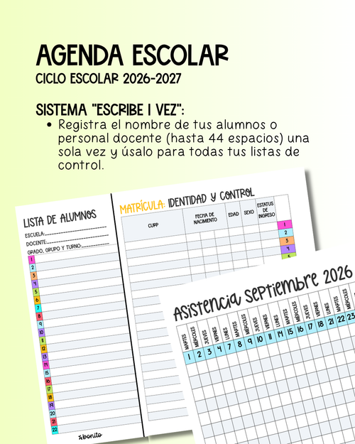 Agenda Escolar 2026-2027 (Cuaderno Físico y Personalizado) 🇲🇽