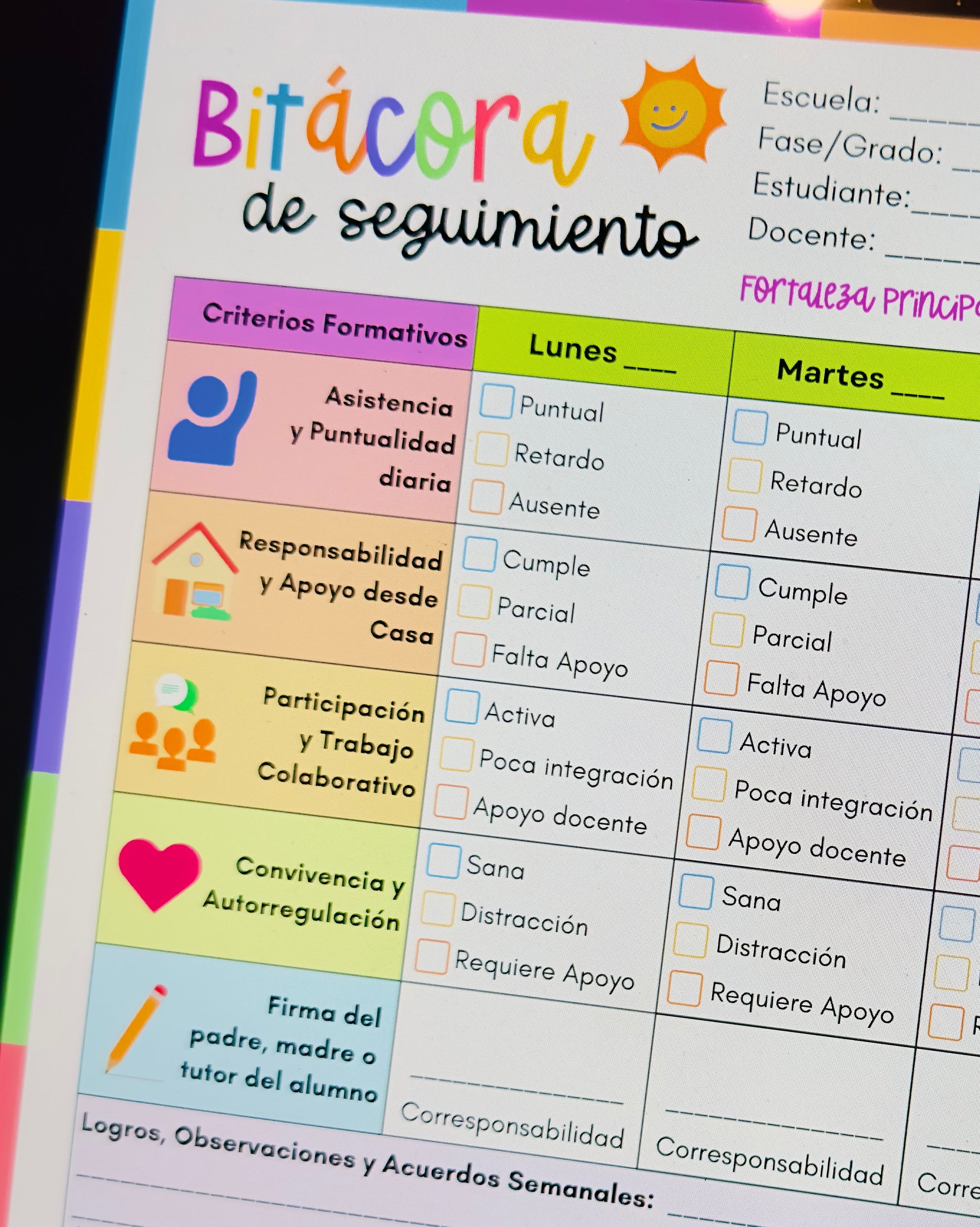 Plantilla Editable: Bitácora de Seguimiento Semanal (Canva)