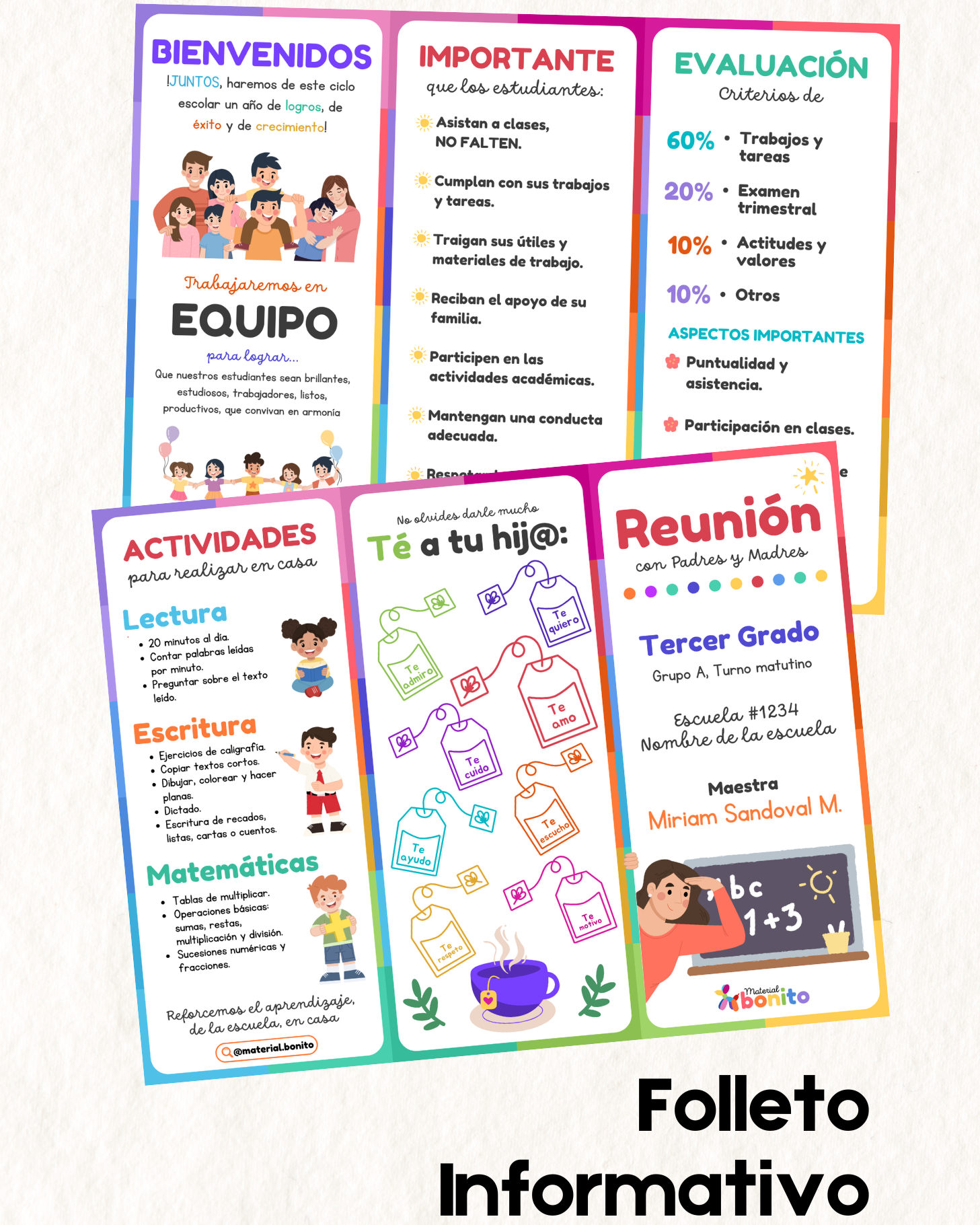 Plantilla Editable: Kit Completo para Reunión con Padres (Canva)