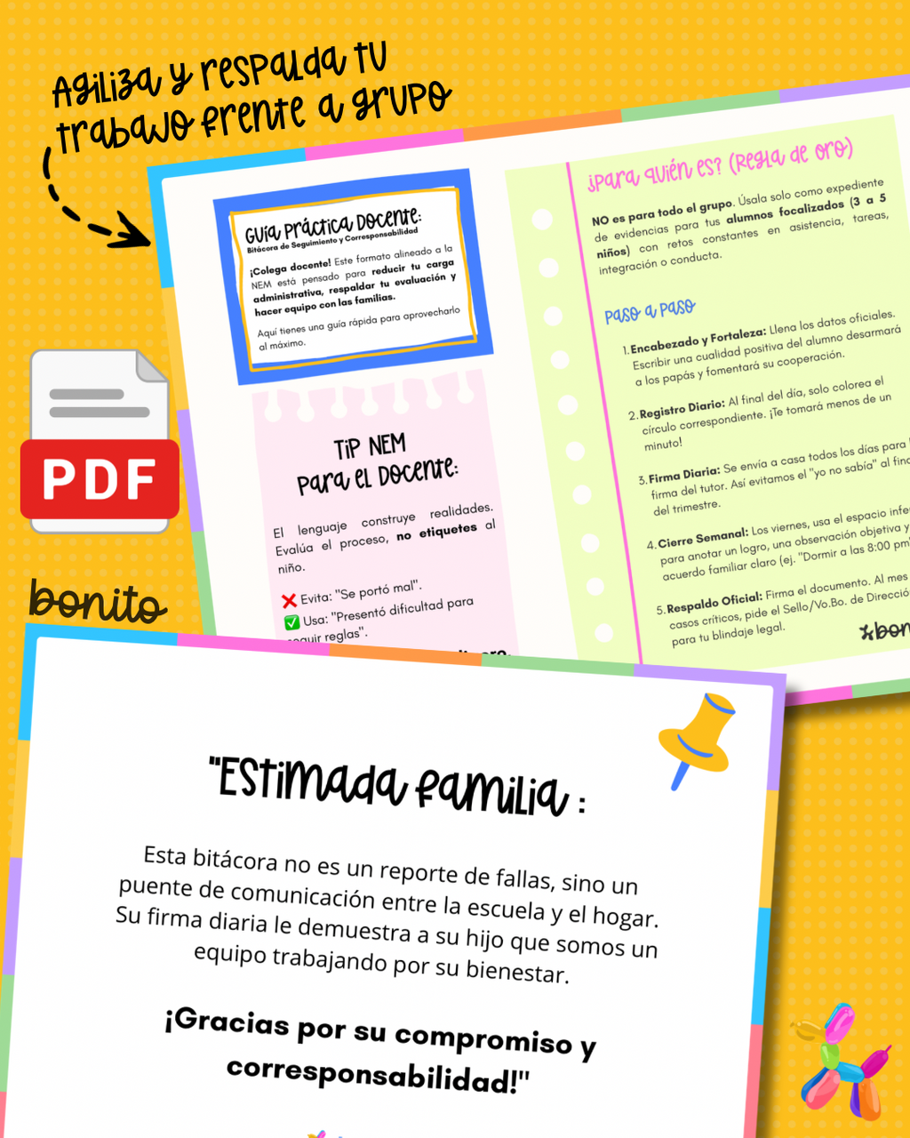 PDF Imprimible: Bitácora de Seguimiento Semanal