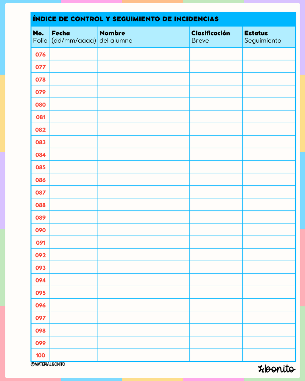 Bitácora de Incidencias (Cuaderno Físico Personalizado)🇲🇽