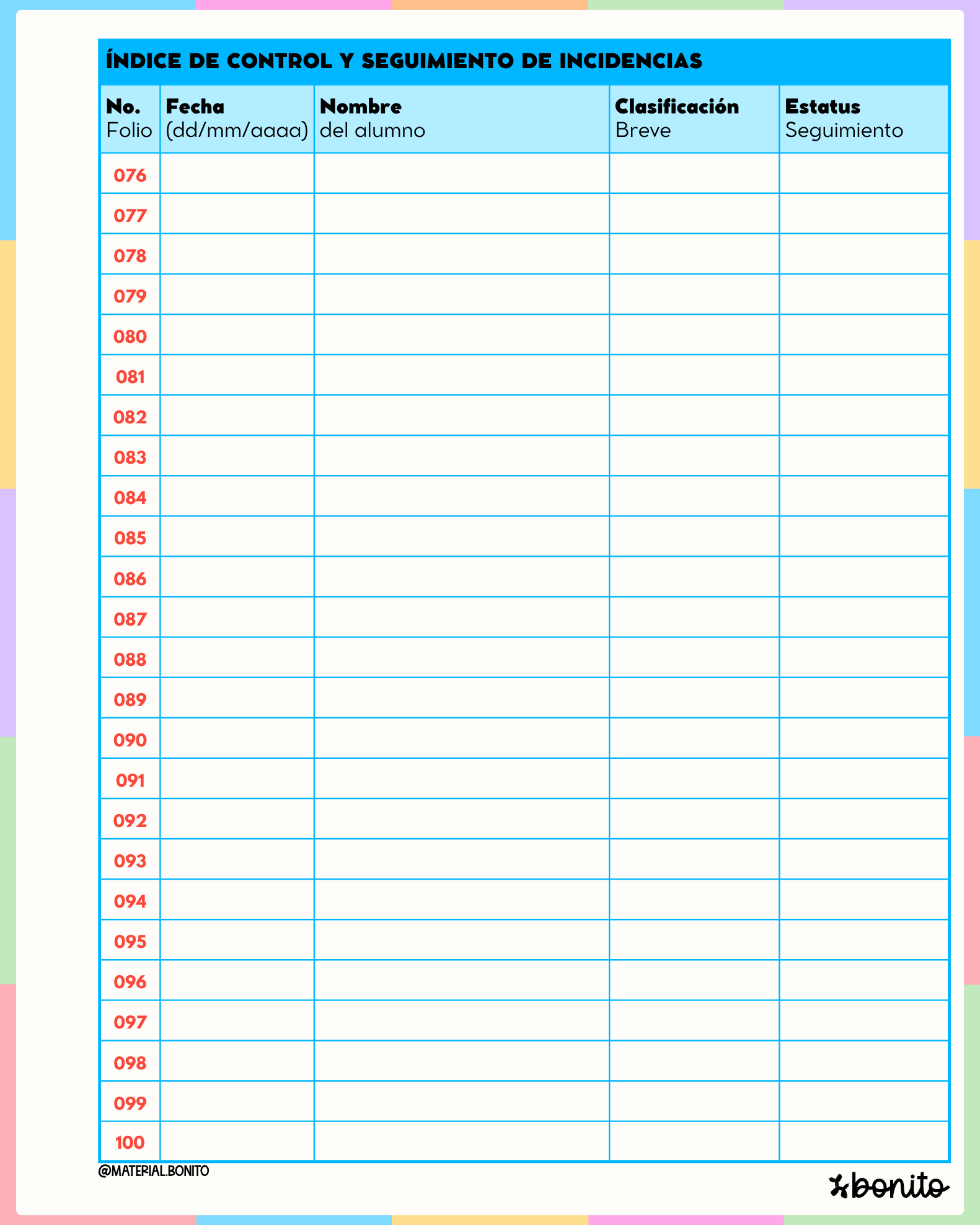 Bitácora de Incidencias (Cuaderno Físico Personalizado)🇲🇽