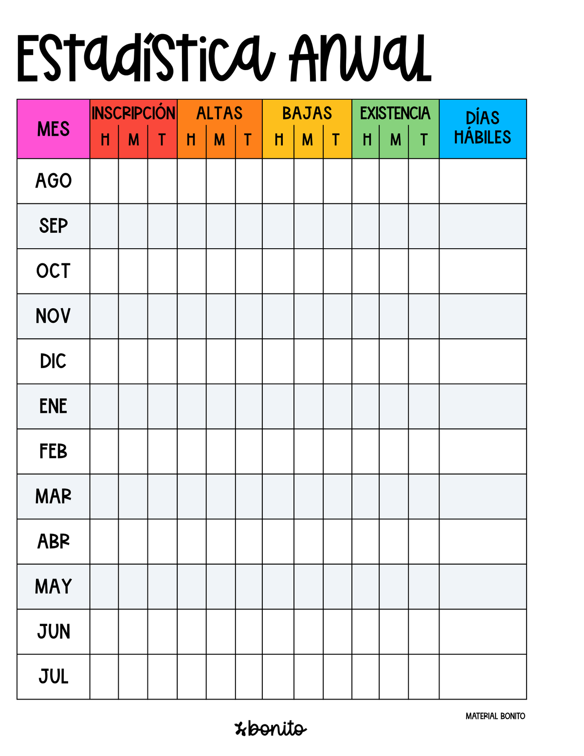 PDF imprimible: Registro de Asistencia + Proyecto + Evaluación 2026-2027