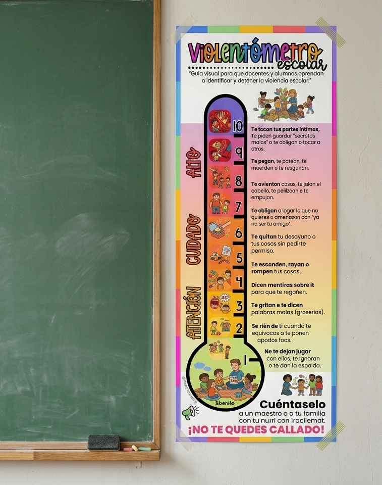 Plantilla Editable: Violentómetro Escolar - Guía Visual (Canva)