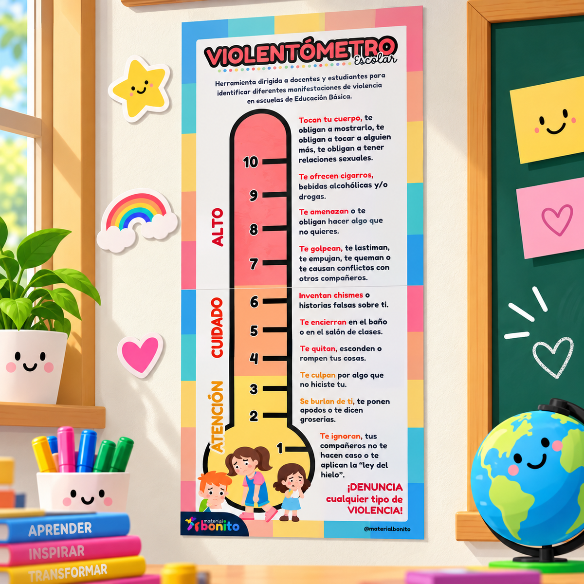 Plantilla Editable: Violentómetro Escolar - Guía Visual (Canva)
