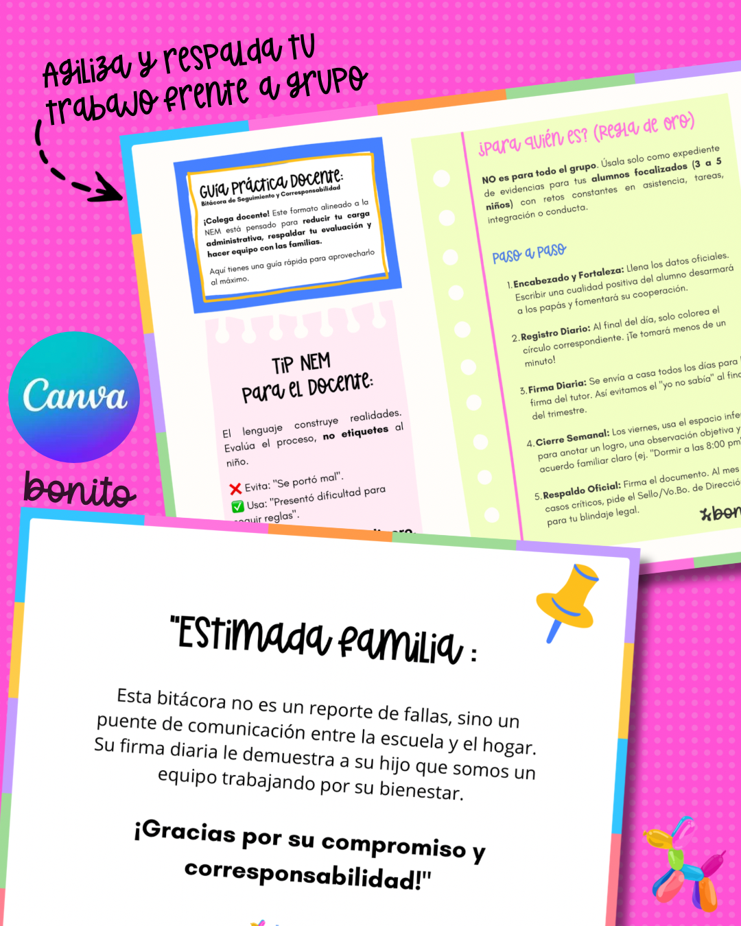 Plantilla Editable: Bitácora de Seguimiento Semanal (Canva)