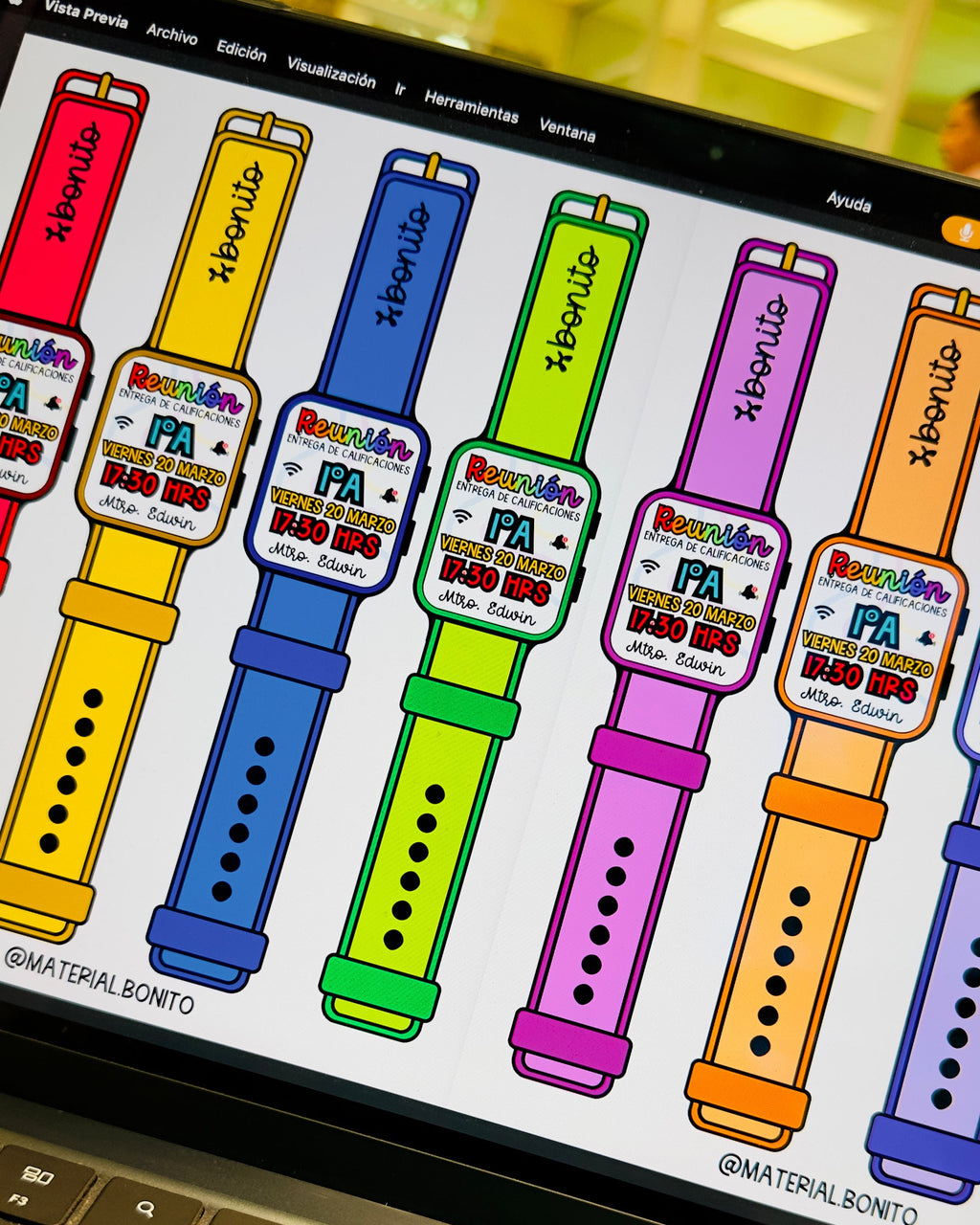 Plantilla Editable: Invitación tipo Reloj para Reunión de Padres (Canva)