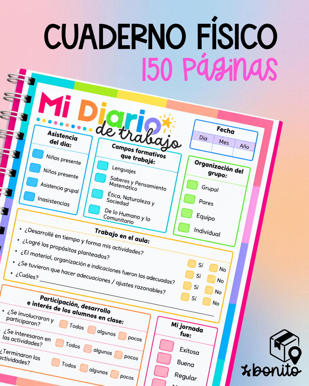 CUADERNO: Mi Diario de Trabajo (Físico Personalizado)🇲🇽