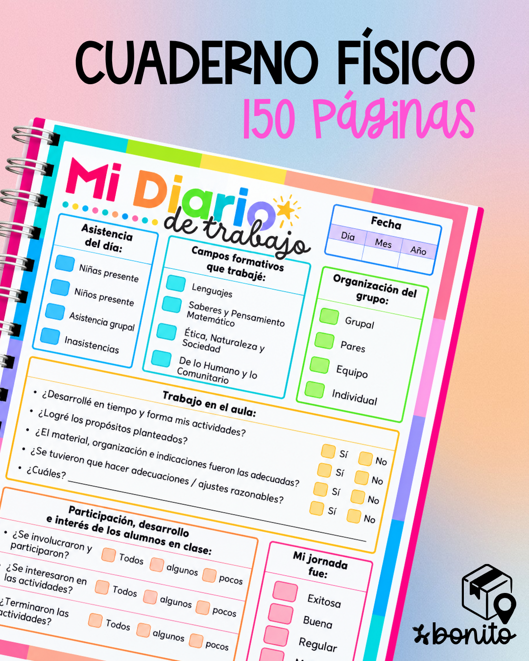 CUADERNO: Mi Diario de Trabajo (Físico Personalizado)🇲🇽