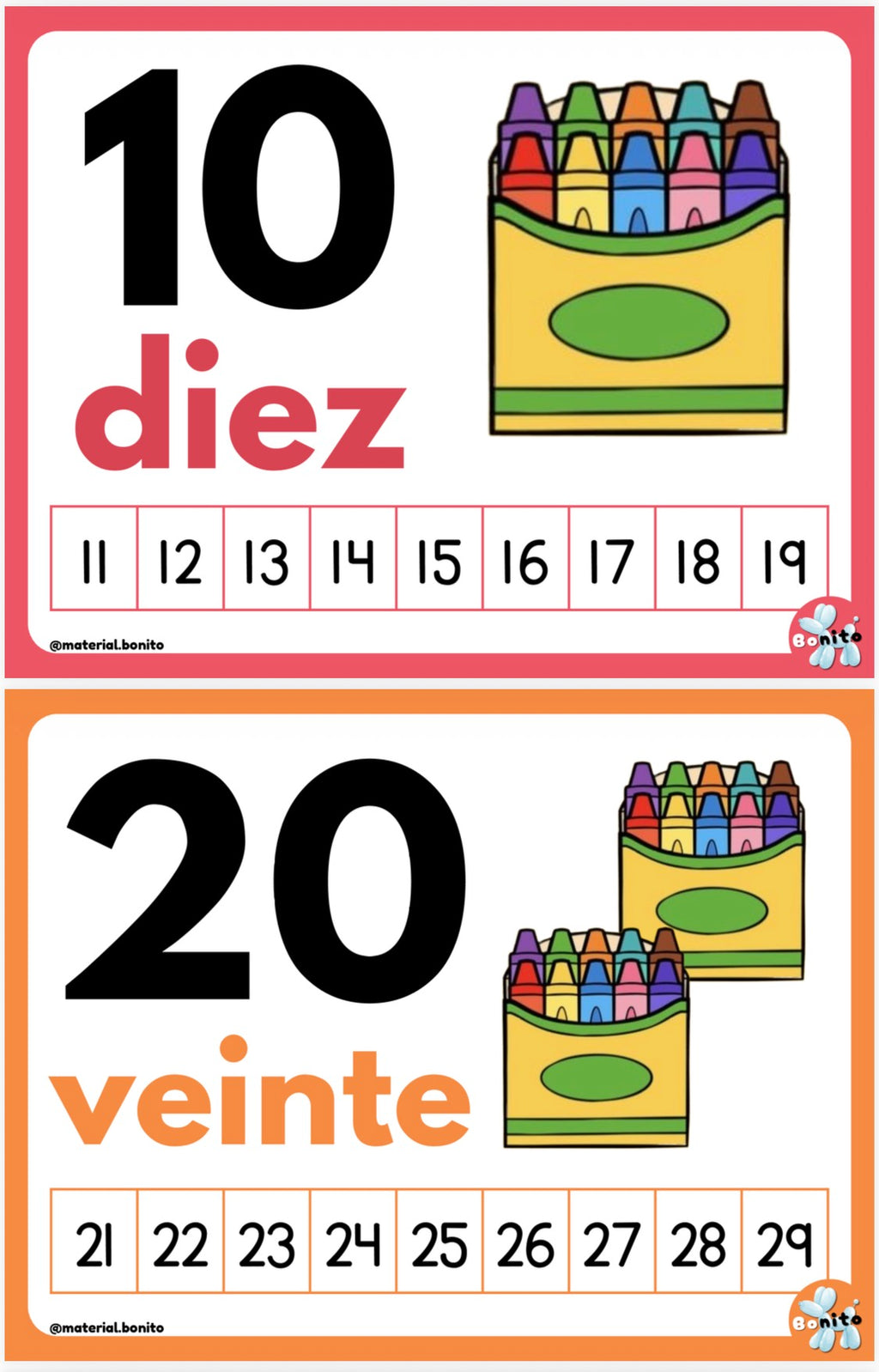 Números del 10 al 1000 - Material PDF