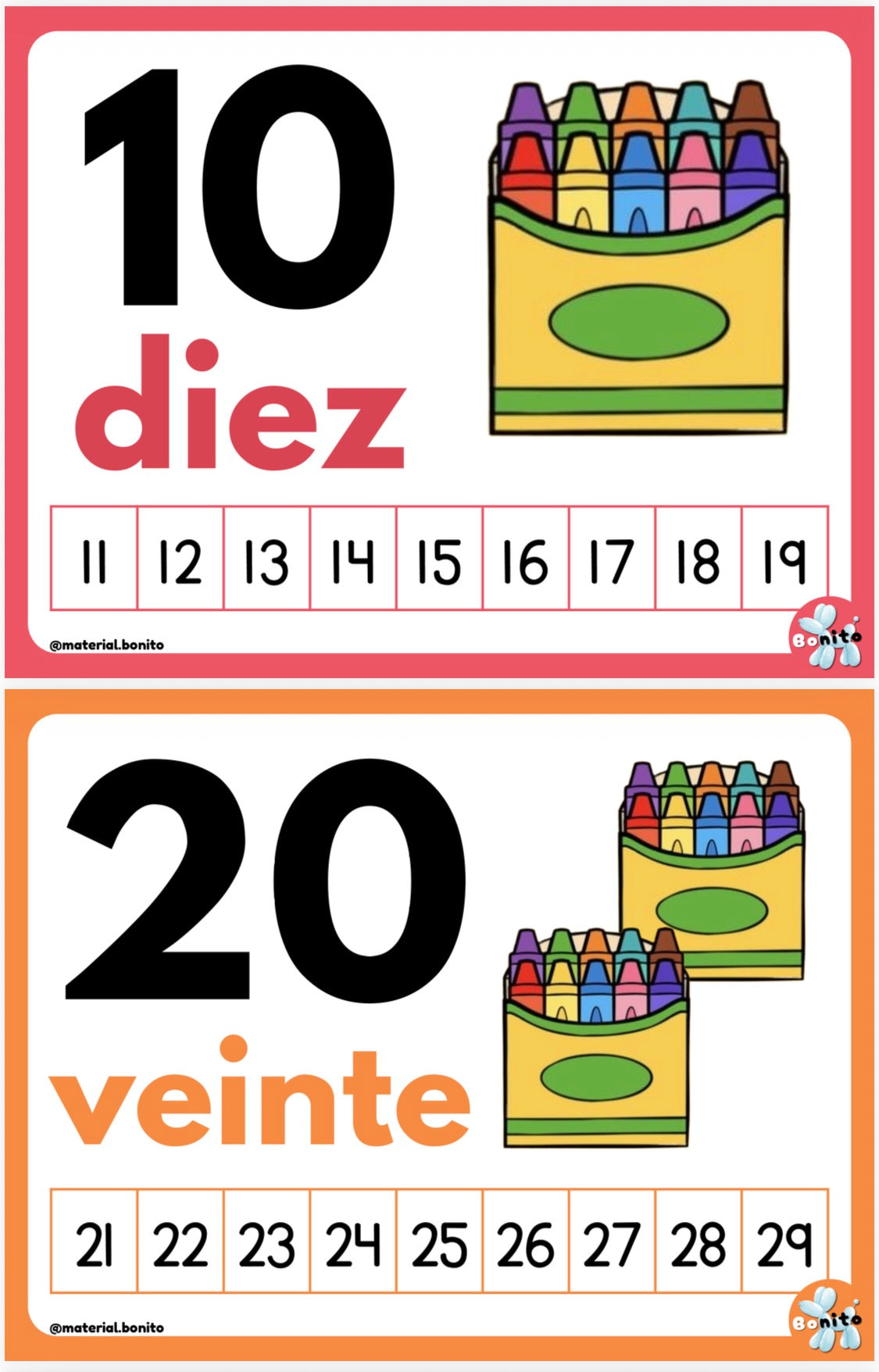 Números del 10 al 1000 - Material PDF