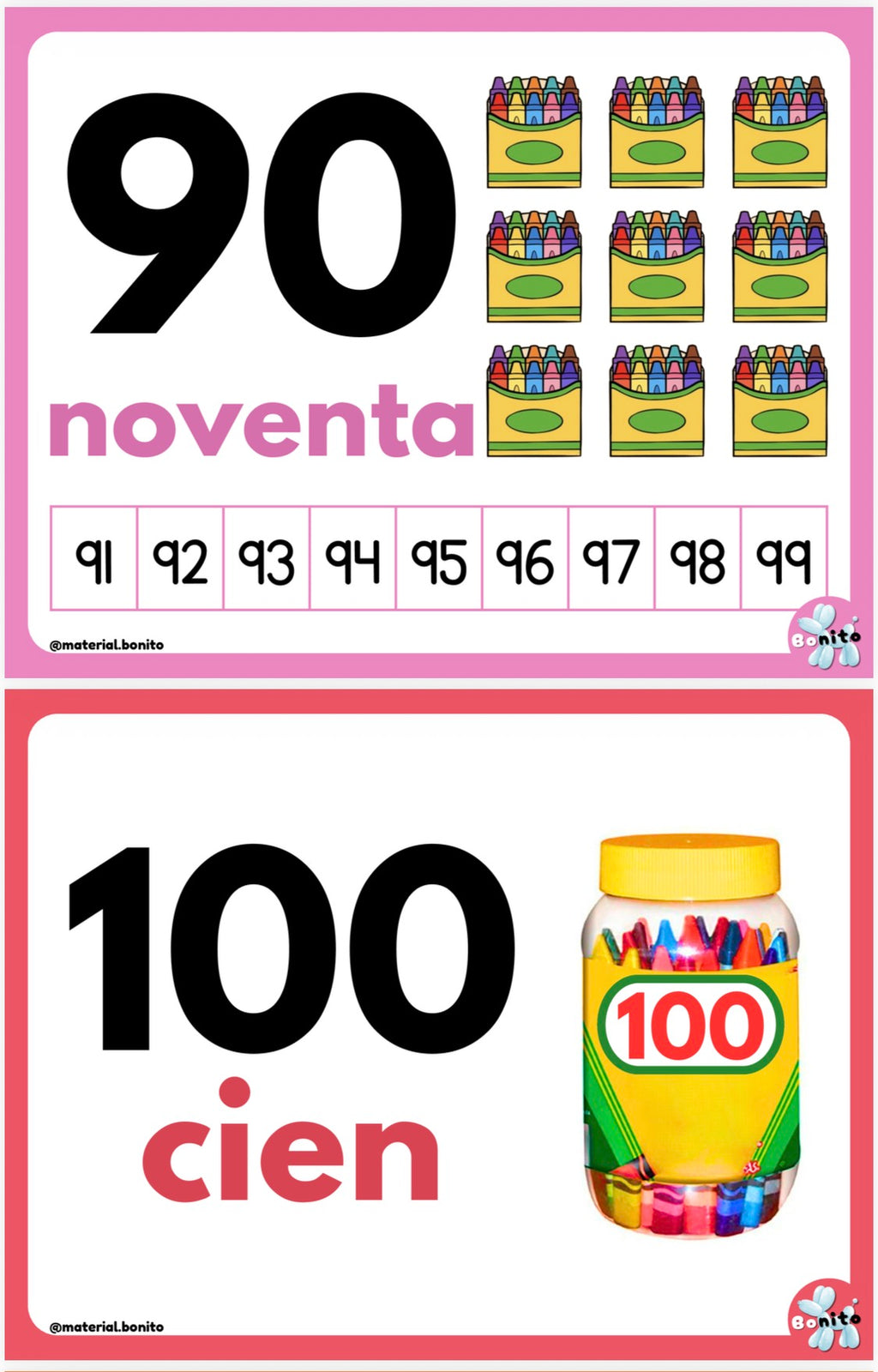 Números del 10 al 1000 - Material PDF