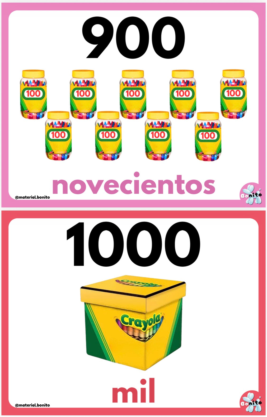 Números del 10 al 1000 - Material PDF